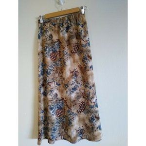David N A-line 100% Rayon Size small skirt in beige brown and blue